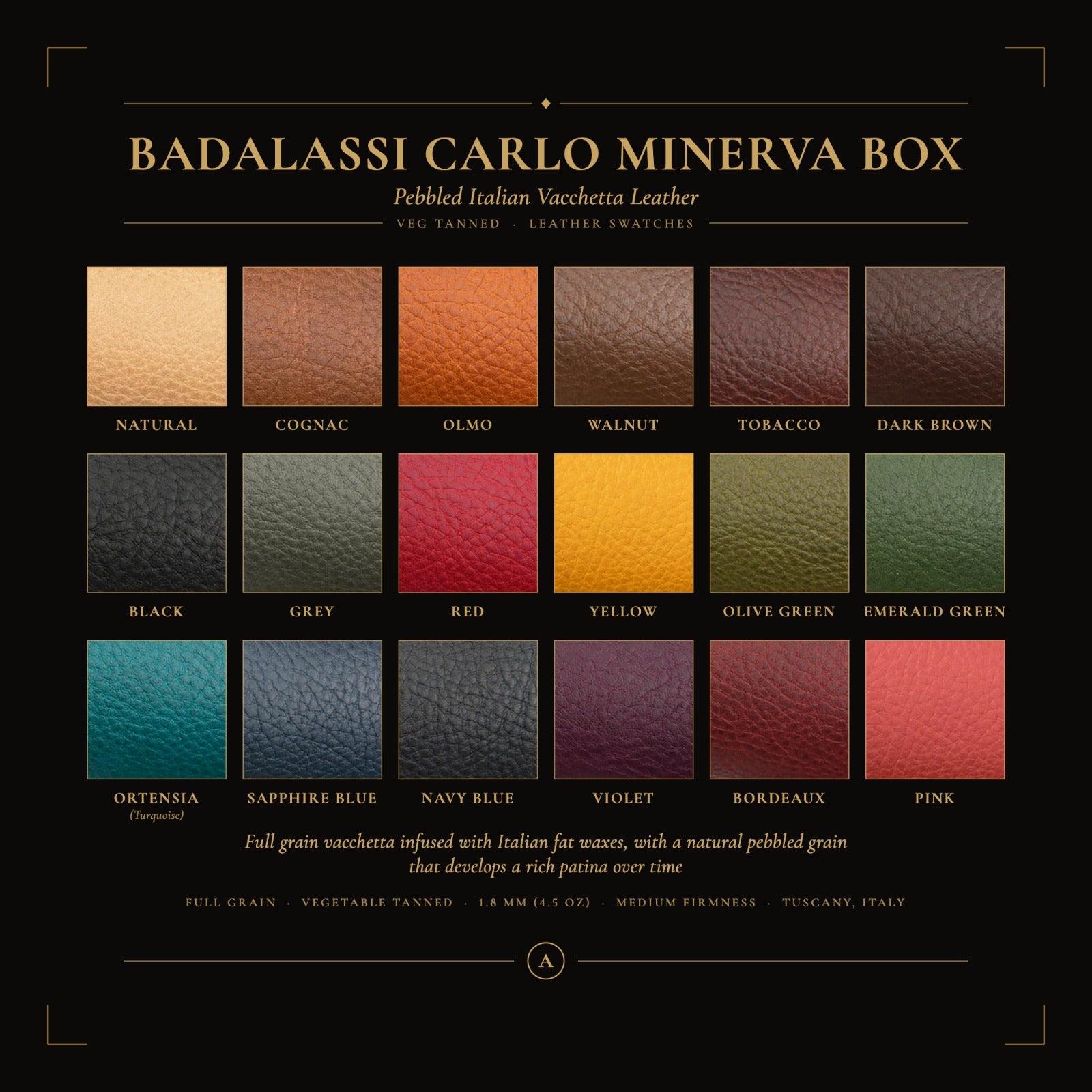 Badalassi Minerva swatches