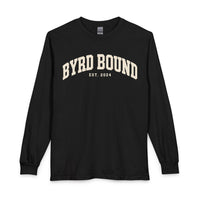 Byrd Bound arched collegiate logo Long Sleeve | vintage varsity est. 2024