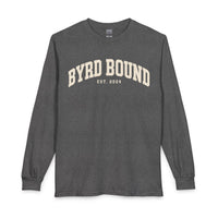 Byrd Bound arched collegiate logo Long Sleeve | vintage varsity est. 2024