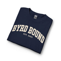 Byrd Bound arched collegiate logo Long Sleeve | vintage varsity est. 2024