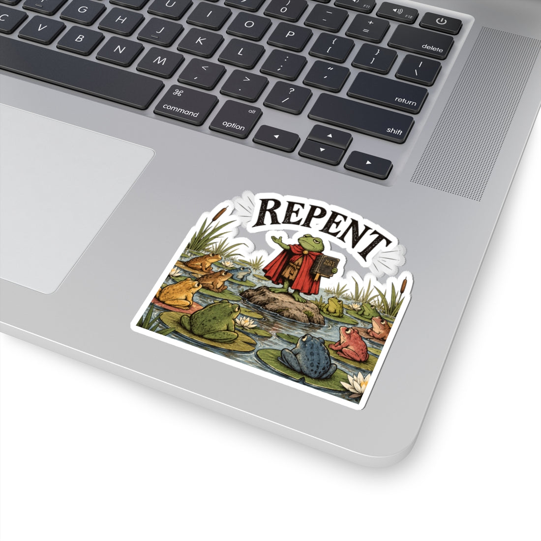 Repent Frog Pond Kiss-Cut Sticker
