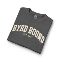Byrd Bound arched collegiate logo Long Sleeve | vintage varsity est. 2024