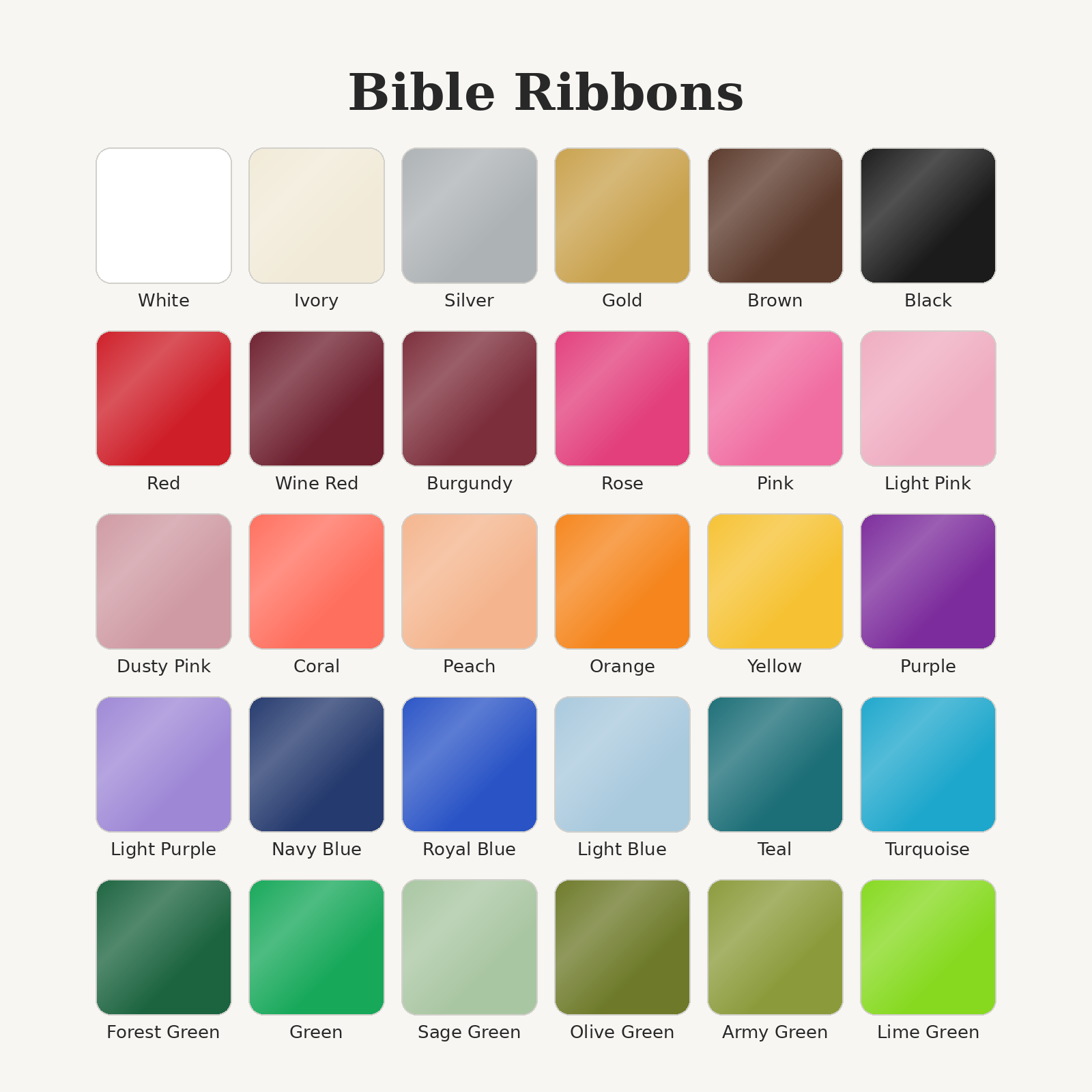 Ribbon color chart